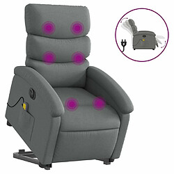 Maison Chic Fauteuil Relax pour salon, Fauteuil inclinable de massage électrique Gris foncé Tissu -GKD69187