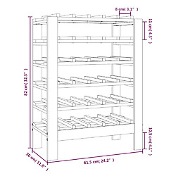 vidaXL Casier à vin 61,5x30x82 cm Bois de pin massif pas cher