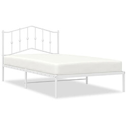 Maison Chic Lit adulte - Cadre de lit métal avec tête de lit pour chambre blanc 107x203 cm -MN77814