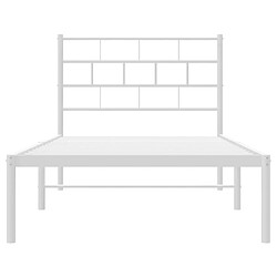 Maison Chic Lit adulte - Cadre de lit métal avec tête de lit pour chambre blanc 107x203 cm -MN57590 pas cher