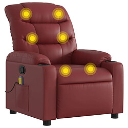 Maison Chic Fauteuil Relax pour salon, Fauteuil de massage inclinable Rouge bordeaux Similicuir -GKD74880