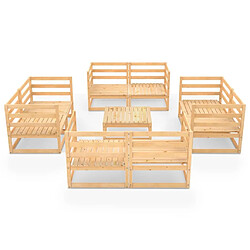 Avis Maison Chic Salon de jardin 9 pcs - Table et chaises d'extérieur - Mobilier/Meubles de jardin Moderne bois de pin massif -MN75301