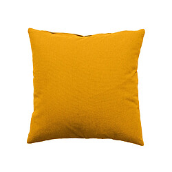 Toilinux Coussin uni effet Bachette déhoussable - 40 x 40 cm - Moutarde