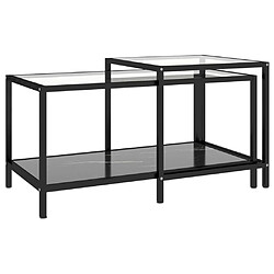 vidaXL Tables à thé 2 pcs Verre trempé Noir