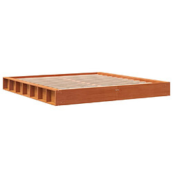 Vidaxl Cadre de lit cire marron 180x200 cm bois de pin massif