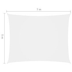 Acheter Helloshop26 Voile toile d'ombrage parasol tissu oxford rectangulaire 5 x 7 m blanc 02_0009722