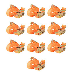 vidaXL Sangle d’arrimage 10 pcs 0,4 tonne 6 m x 25 mm Orange