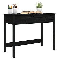 Acheter Maison Chic Bureau solide,Table de travail,Bureau d'ordinateur avec tiroirs Noir 100x50x78 cm Bois massif de pin -GKD33118