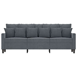 Avis Maison Chic Canapé à 3 places,Canapé droit,Sofa de Salon,Banquette Gris foncé 180 cm Velours -GKD360391