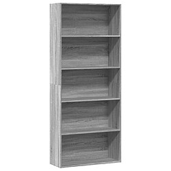 vidaXL Bibliothèque sonoma gris 80x30x189 cm bois d'ingénierie