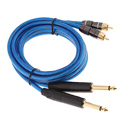 double jack 6,35 mm 1/4 pouce prise double câble audio jack RCA mâle 1,5 mètre pas cher