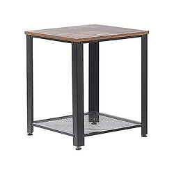 Beliani Table appoint bois foncé et noire 45 x 45 cm ASTON