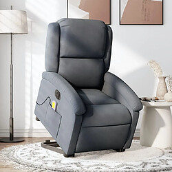 Maison Chic Fauteuil Relax pour salon, Fauteuil inclinable de massage électrique gris foncé velours -GKD17172