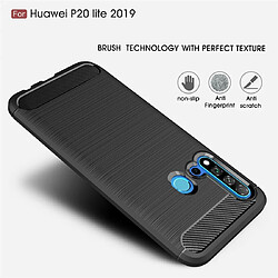 Wewoo Coque TPU en fibre de carbone à texture brossée pour Huawei Nova5i / P20 Lite 2019 rouge