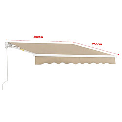 Helloshop26 Store banne avec manivelle 300 x 250 cm beige 03_0008303