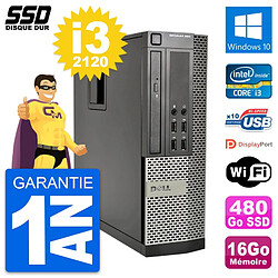 PC Dell OptiPlex 990 SFF Intel Core i3-2120 RAM 16Go SSD 480Go Windows 10 Wifi - Occasion