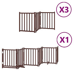 vidaXL Barrière pour chien porte pliable 15 panneaux bois de peuplier