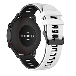 Bracelet en silicone 22mm blanc/noir pour votre Xiaomi Mi Watch Color Sports