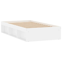 Maison Chic Lit adulte - Lit simple Cadre de lit,Structure du lit Contemporain blanc 90x190 cm -MN85250 pas cher