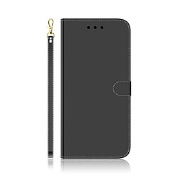 Wewoo Housse Coque Pour Galaxy A20 / A30 Etui à rabat horizontal en simili-miroir avec porte-cartes et porte-cartesporte-monnaie et lanière Noir