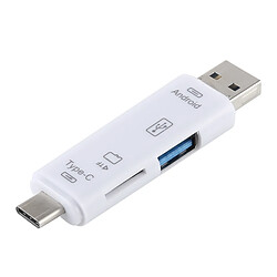 Avis Wewoo D-188 3 en 1 TF & USB vers Micro USB & lecteur de carte Type-C Connecteur adaptateur OTG Argent