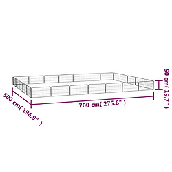 vidaXL Parc pour chien 24panneaux Noir 100x50cm Acier enduit de poudre pas cher