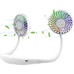 Ventilateur de Cou Portable Version Améliorée, LED à changement de Couleur, avec Aromathérapie, Rotation libre de 360¡ã et Conception de casque à Flux d'Air Puissant à faible bruit