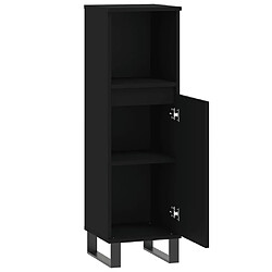 Maison Chic Armoire de salle de bain,Meuble de rangement,Meuble haut noir 30x30x100 cm bois d'ingénierie -GKD962655 pas cher