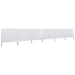 vidaXL Paravent 6 panneaux Tissu 800 x 80 cm Blanc