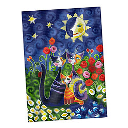 Avis Kit de point de croix compté pour fleurs et bricolage pour enfants Enfants 25 x 35cm 11CT