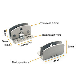 Avis Wewoo Charnière en verre avec surface libre brossée2 PCSTaille L8-10mm