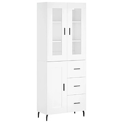 vidaXL Buffet haut Blanc 69,5x34x180 cm Bois d'ingénierie