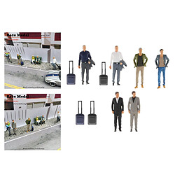 Acheter RM 1/64 Résine Modèle Minuscules Figurines Voyage D'affaires Poupée Jouet Chemise Noire Valise