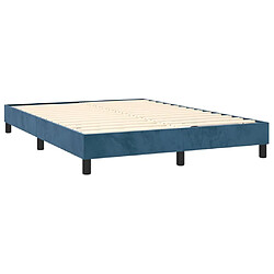 Acheter Maison Chic Lit Adulte - Lit simple Lit à sommier tapissier et matelas moelleux - Meuble de Chambre - Bleu foncé 140x200cm Velours -MN86413