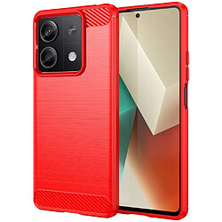 Htdmobiles Coque pour Xiaomi Redmi Note 13 5G - housse etui silicone gel carbone + film ecran - ROUGE