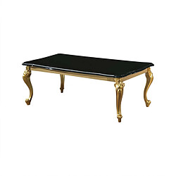 Dansmamaison Table basse Laque Noir Brillant / Or - SEBORGA