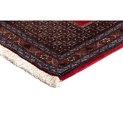 Vidal Tapis de couloir en laine 313x87 rouge Birdjend pas cher