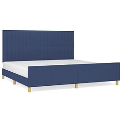 Maison Chic Lit adulte - Cadre Structure de lit avec tête de lit Contemporain Bleu 200 x 200 cm Tissu -MN14419