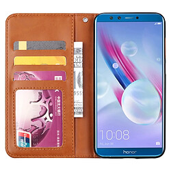 Avis Wewoo Housse Coque Étui en cuir à rabat horizontal avec texture de peau pour Huawei Honor 9 Lite / 9iavec cadre photo et supportlogements cartes et porte-monnaie Marron