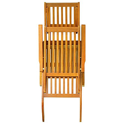 Maison Chic Chaise longue d'extérieur| Bain de soleil Relax | Transat avec repose-pieds Acacia solide -GKD38662 pas cher