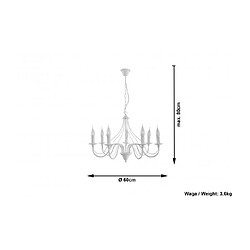 Luminaire Center Lustre MINERWA acier blanc 7 ampoules pas cher