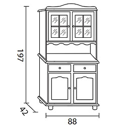 Avis Pegane Vitrine Meuble de rangement en pin massif coloris miel - Longueur 88 x Profondeur 42 x Hauteur 197 cm