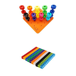 100x Mathlink Cube Math Learning + Pegboard Sorting Stacking Toys Skills