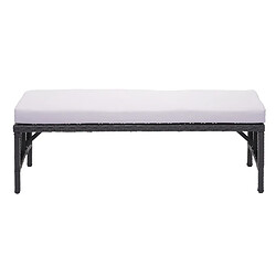 Avis Mendler Banc en polyrotin HWC-G16, banquette de jardin, gastronomie, 112cm ~ noir, coussin gris clair