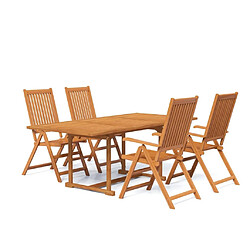 Salle à manger de jardin 5 pcs,Table et chaise à dîner Bois d'acacia massif -MN12882