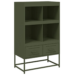 vidaXL Buffet haut vert olive 68x39 x111,5 cm acier