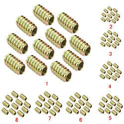 10pcs Bois Insert Vis D'interface Vis Filetages Boulons Noix Fixation Meubles M6 * 15 pas cher