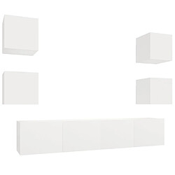 vidaXL Ensemble de meubles TV 6 pcs Blanc Bois d'ingénierie