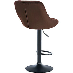 Acheter Decoshop26 Tabouret de bar en velours marron coutures décoratives pivotant support métal noir TDB10667