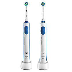 Oral-B PRO 600 Cross Action Adulte Brosse à dents rotative oscillante Bleu, Blanc